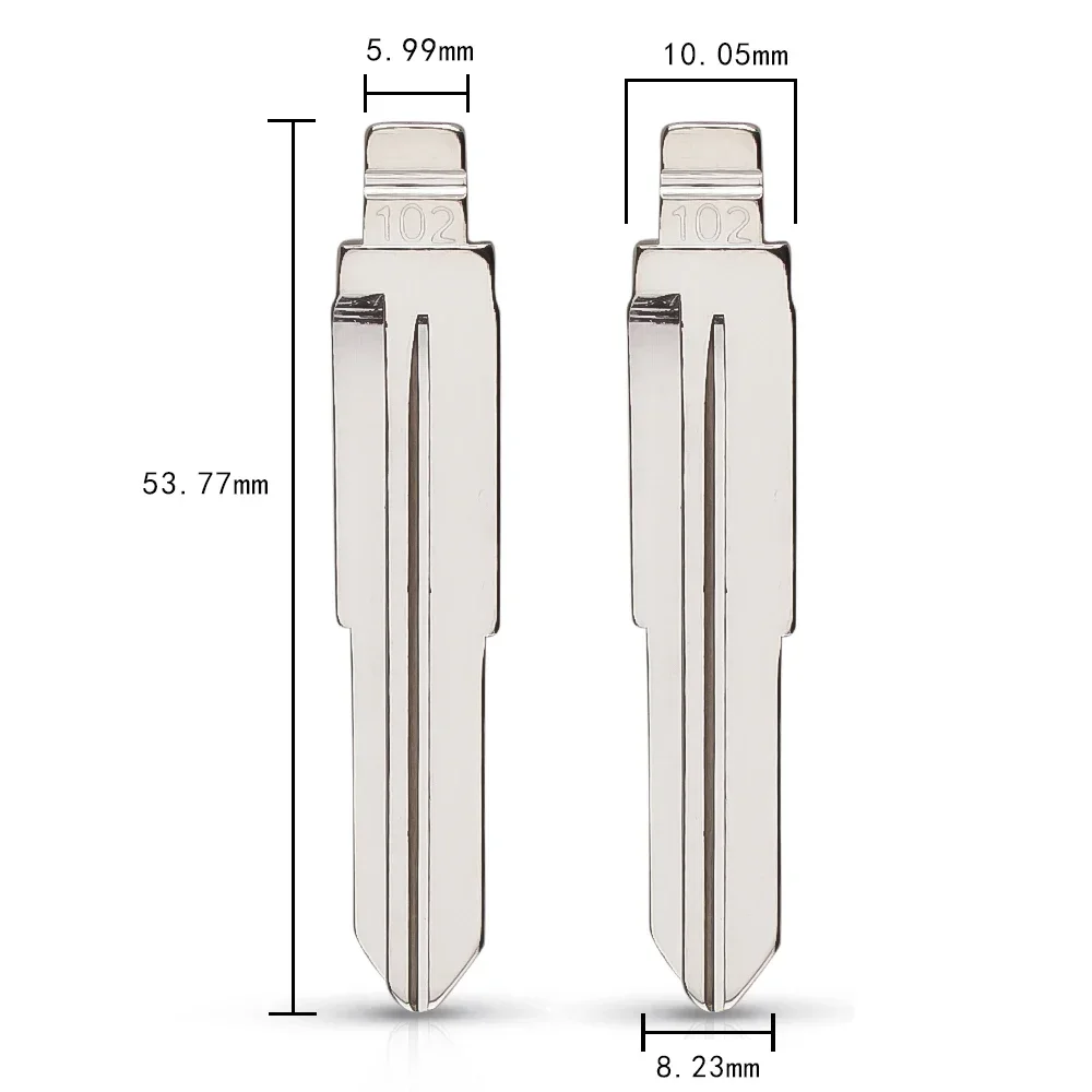 Keyyou lâmina de chave remota sem corte no.102, para substituição de lâmina de chave remota dobrável