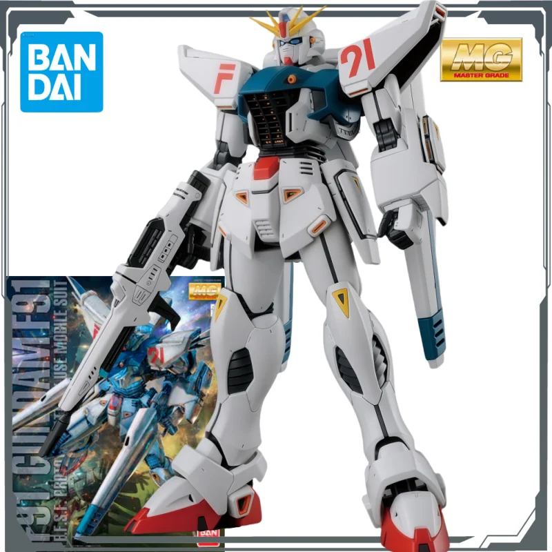 BandaiOriginal MG Regular Edition MG205 Power Angel Gundam&MG201 Gundam F91 Ver.2.0 Anime Action Doll Assembly Toy Model Jewelry