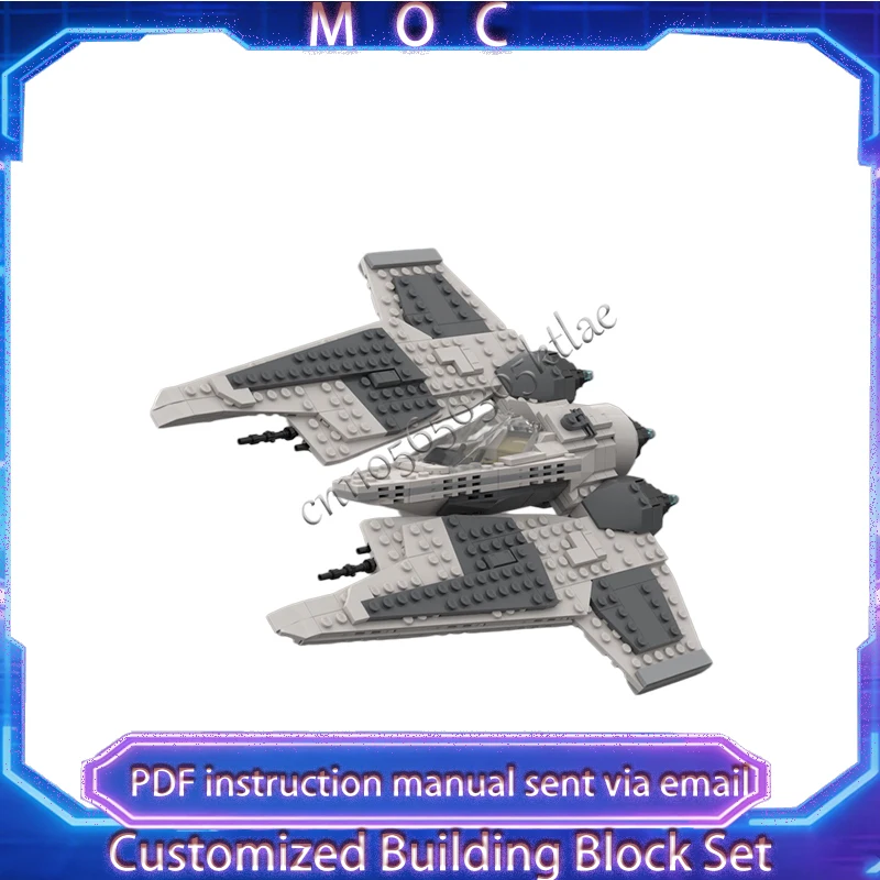 

338 деталей MOC: Серия «Звездные битвы» — Модель межзвездного боевого самолета, конструктор, креативный набор для сборки, популярная игрушка, подарок