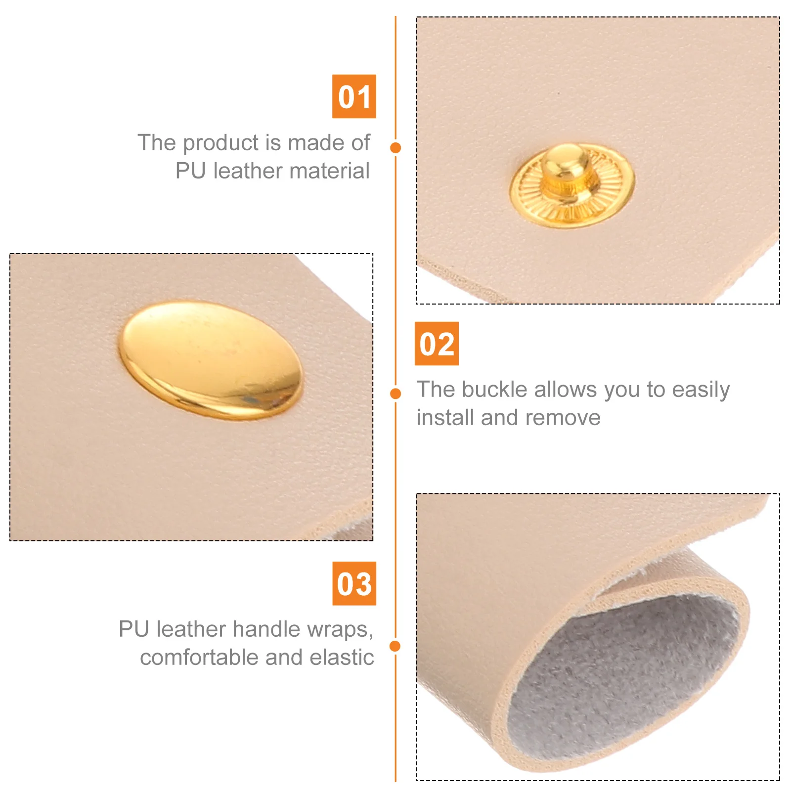 

PU Handbag Handle Wrap Protective Sleeve for Luggage Bag Accessories Tote Travel Supplies Durability Fashion