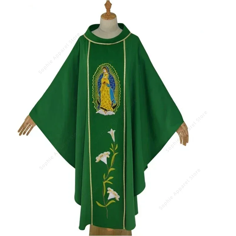 Chasuble Our Lady of Guadalupe Clergy Robe Vestments Pastors Costume Christian Liturgical Churches Catholic Priest Uniform