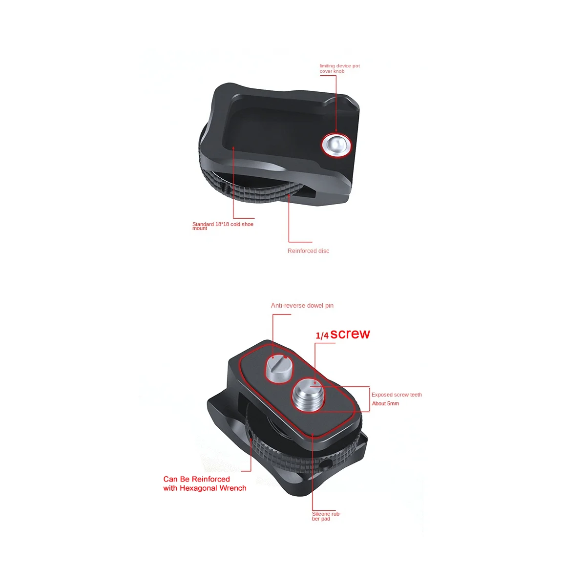 Горячий башмак адаптер 1/4 винт безопасности 360 Вращающийся для DSLR камеры Риг микрофон монитор вспышка Холодный башмак крепление, тип A