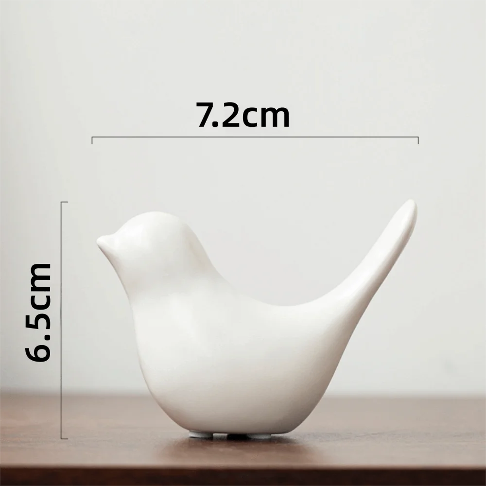 New Nordic Style Bird Sculpture Modern Black White Bird Ceramic Figurines Art Deco Bookshelf Animal Statue Ornaments Study Room