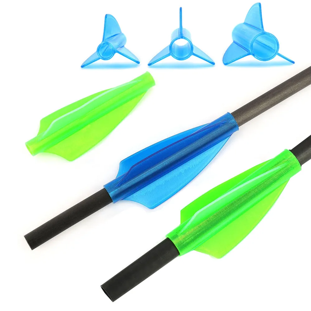 

6/12pcs One-piece Fletches Arrow Vanes Archery TPU Arrow Feather ID4/6/7.6mm Arrow Fletching for Bow Target Shooting Hunting