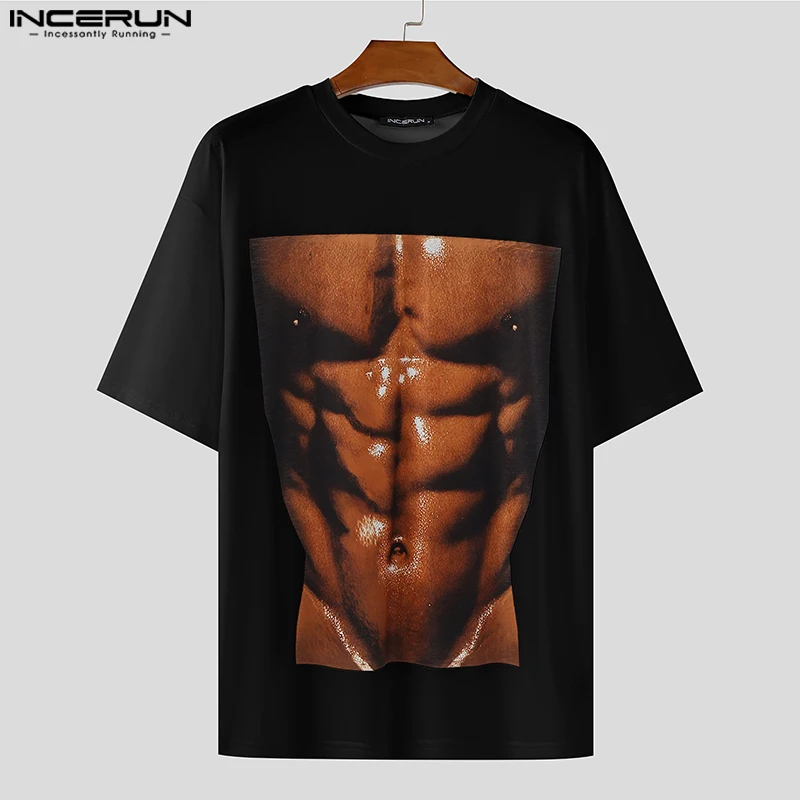

INCERUN Men T Shirt 3D Printing O-neck Short Sleeve Summer Casual Male Tee Tops Loose Streetwear 2025 Fashion Men Clothing S-5XL