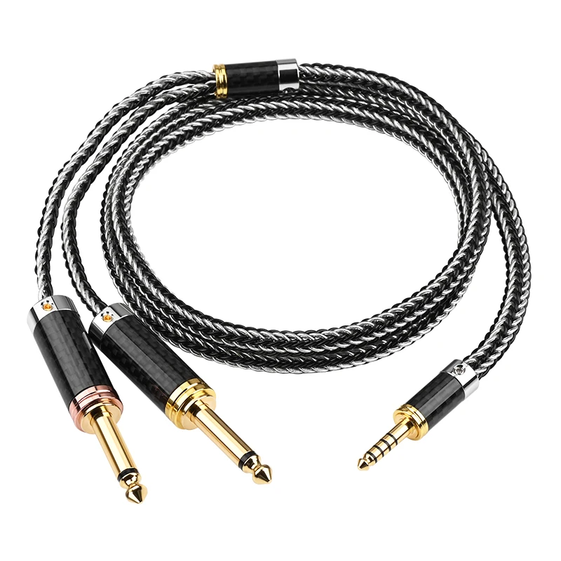 ATAUDIO HiFi 4,4 mm auf 6,5 mm Audiokabel OCC versilbert symmetrischer 4,4-Klinkenstecker auf 6,5 TS-Klinkenstecker für Mixer-Verstärker-Lautsprecher 3