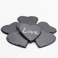 NEJE 20 Slate Coasters, 4-Inch Heart-Shaped Slate Drink Coasters, Engraving Materials Of Laser Engraver Machine, Stone Coasters