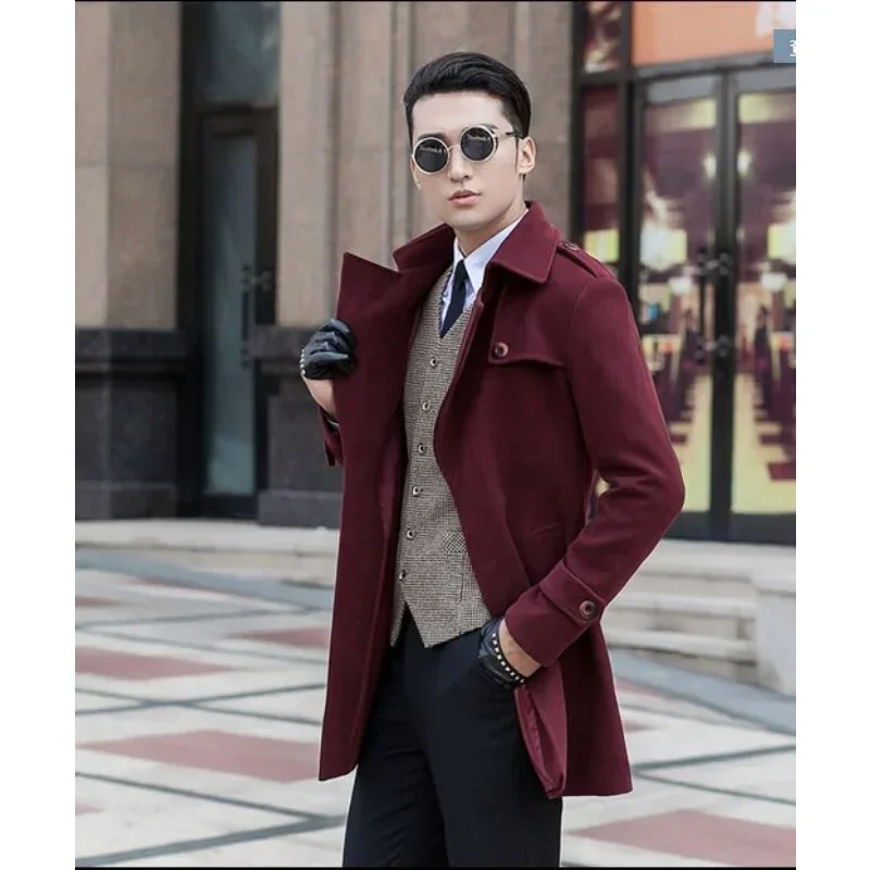 

new arrival men's obese coat fashion medium-long woolen overcoat plus size S M L XL 2XL 3XL 4XL 5XL 6XL 7XL 8XL 9XL 10XL