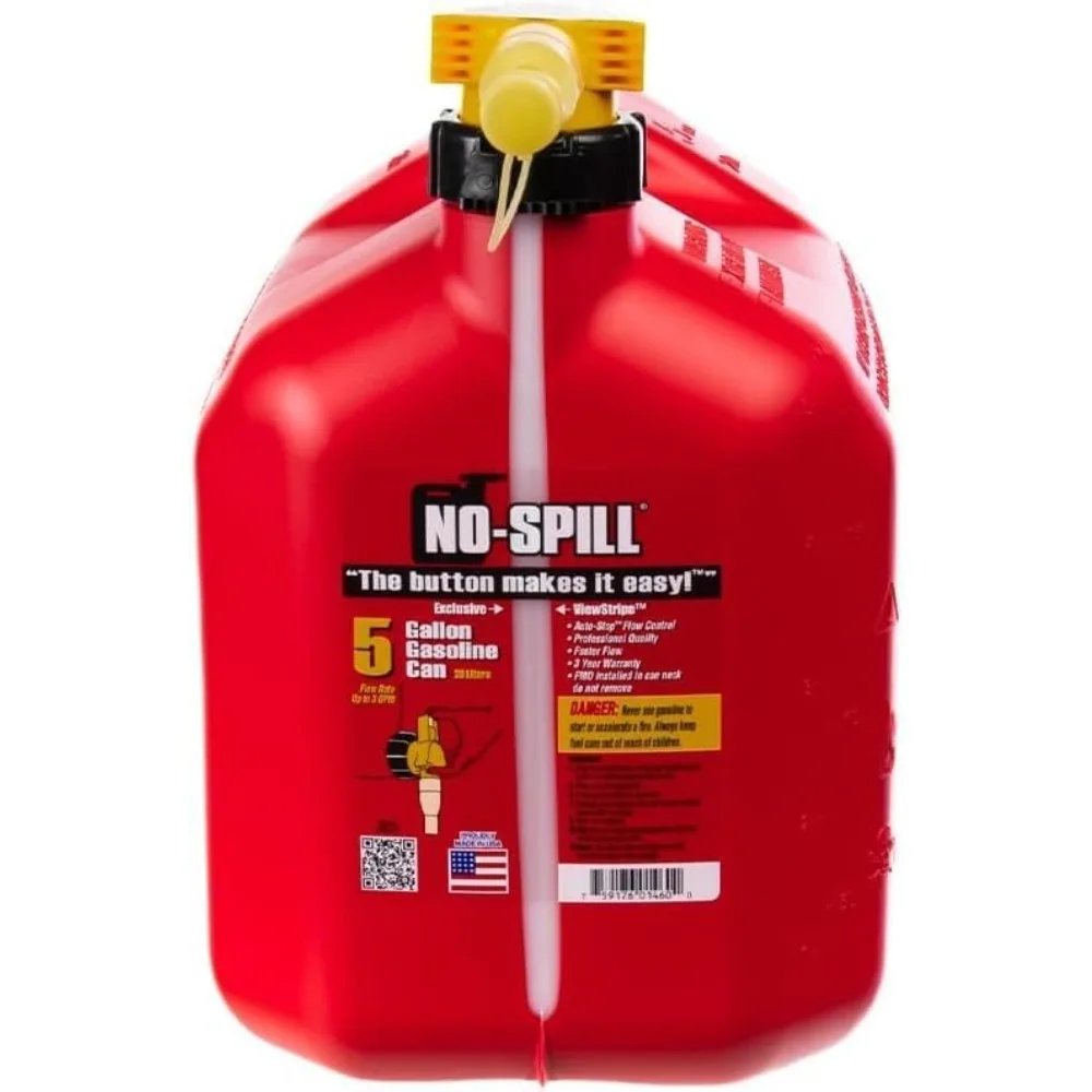 4-Pack 5 Gallon Gasoline View Cans No-Spill spout Four fuel containers Great for everyday shop and automotive uses