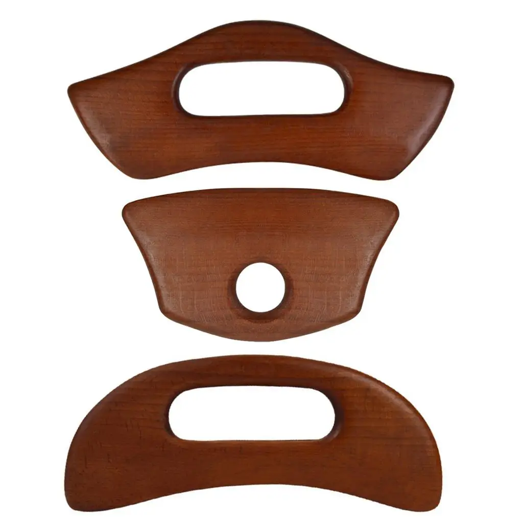 Natrual Wooden Massage Scraping Board Guasha Point Treatment Professional