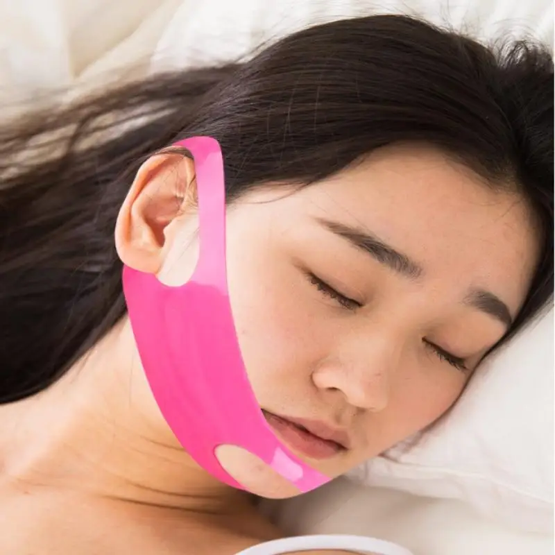 Fasciatura per il viso in silicone Linea V Shaper per il viso Mento Guancia Sollevamento Cintura Piega nasolabiale Cintura per massaggio facciale Bellezza per le donne Cura della pelle