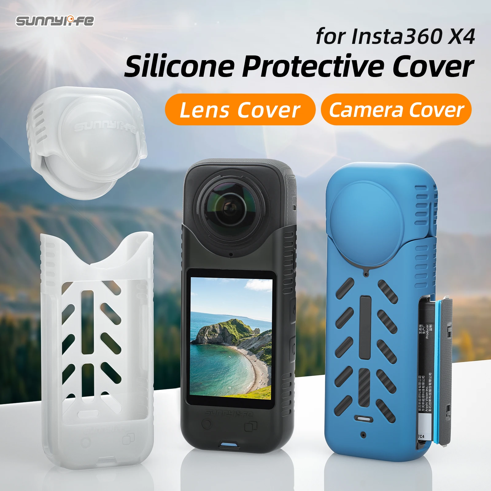 Silikonowe etui Sunnylife osłona obiektywu osłona ekranu odporne na zarysowania akcesoria futerał na aparat do Insta360 X4