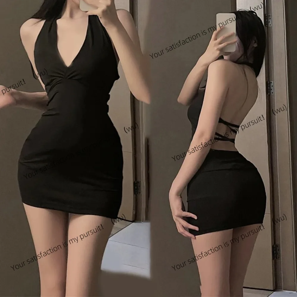 

ZOCI-Женское сексуальное тонкое мини-платье с открытой спиной и v-образным вырезом, черное вечернее мини-платье
