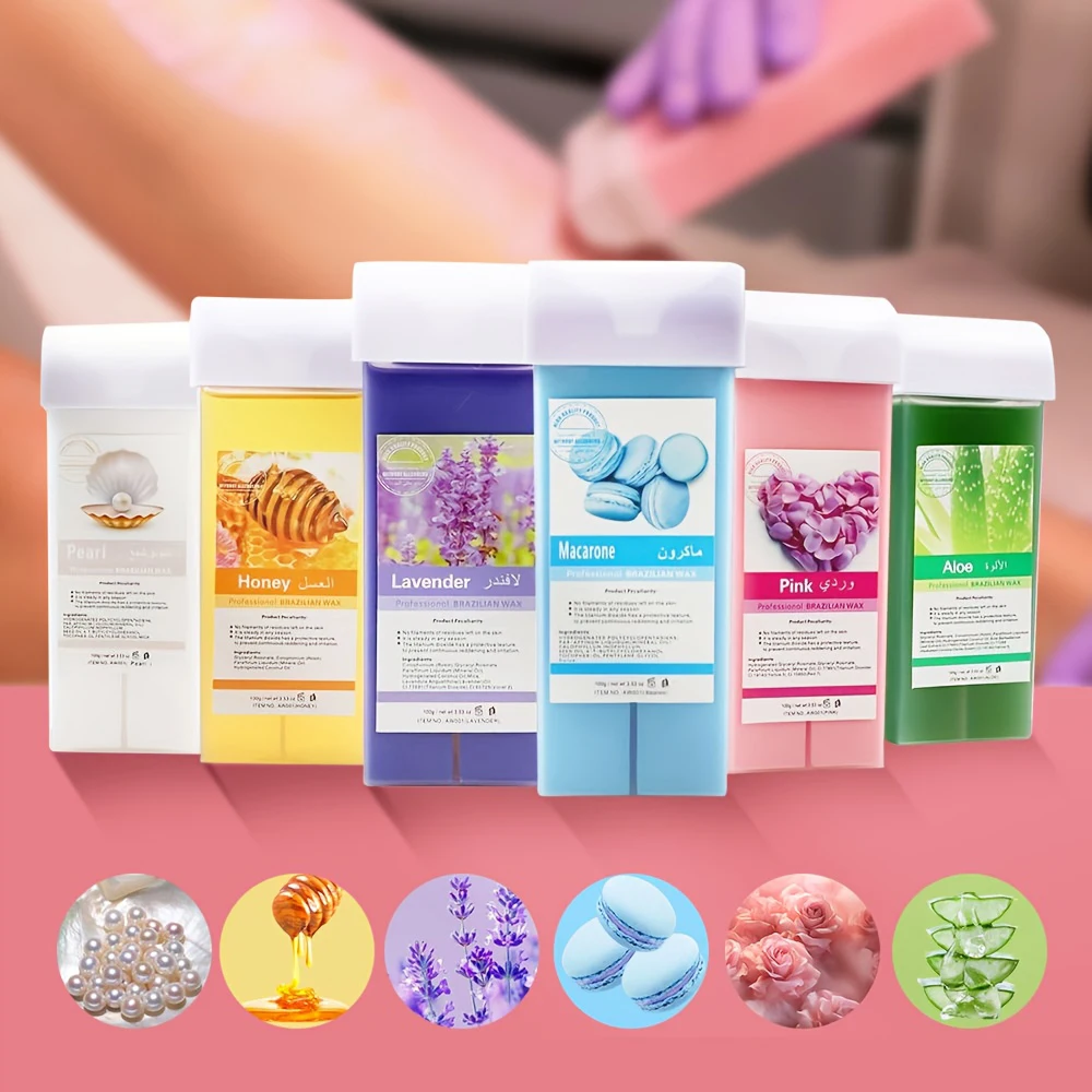 

100g Roll On Wax Hair Removal Wax Cartridge Depilatory Wax Roller For Sensitive Skin Waxing Cartridge Refill Home Self Waxing