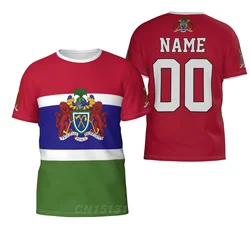 Custom Name Number Gambia Country Flag T-shirts Clothes T shirt Men Women Tees Tops For Soccer Football Fans Gift US Size