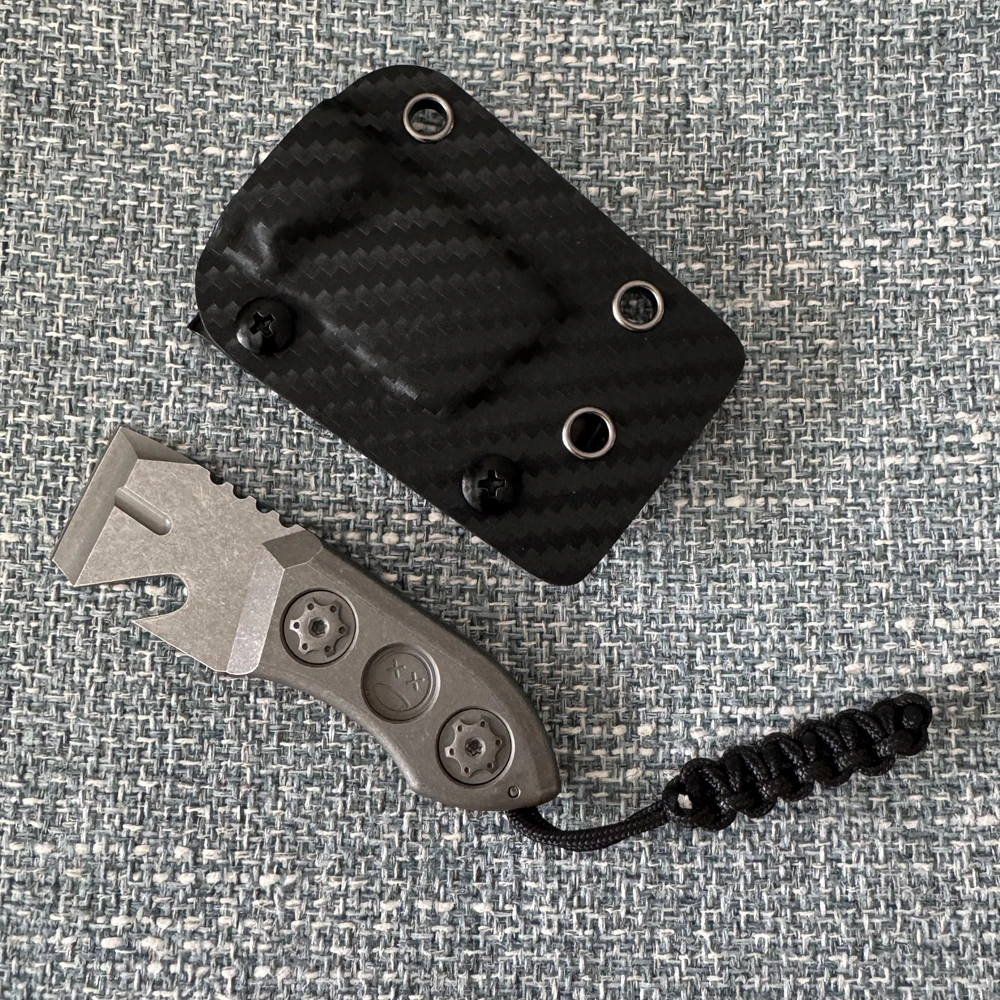 Titanium Alloy DC53 Crowbar with Carbon Fiber Sheath Bottle Opener Outdoor Multifunction EDC Tools