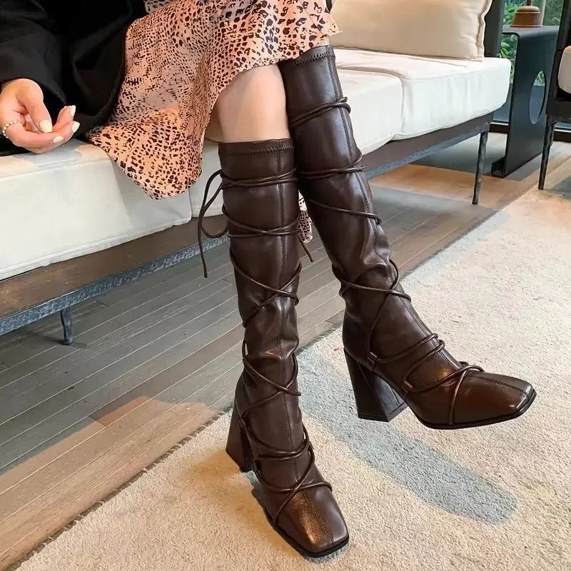 Autumn Winter Leather Strap Kn – Women'S Shoes Trending 2025 recenzja i cena
