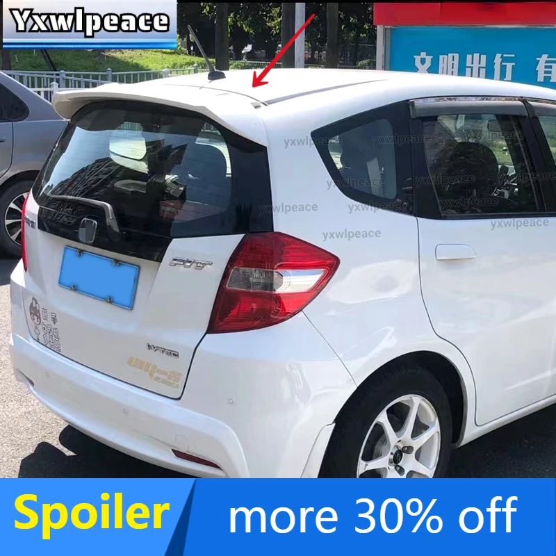 

For Honda Fit Jazz Spoiler 2008- 2013 High Quality ABS Material Unpainted Color Trunk Wing Rear Roof Spoiler Car Styling