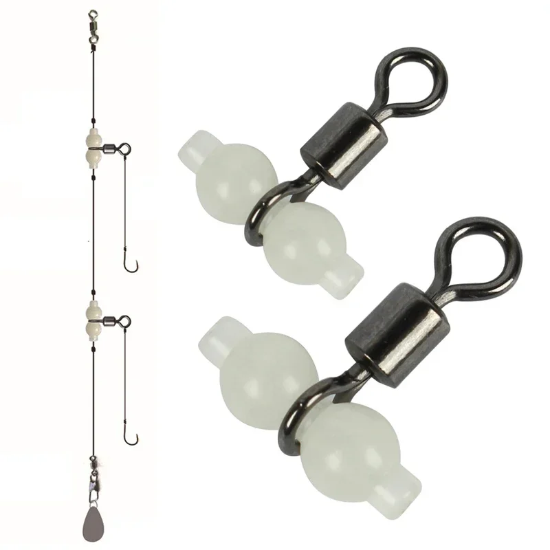 Conector giratorio luminoso para pesca nocturna y agua dulce