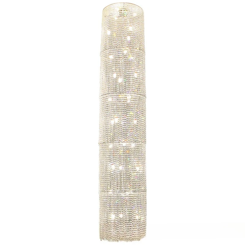 

Light luxury duplex stair chandelier long chandelier crystal l chandelier luxury atmosphere villa staircase living room