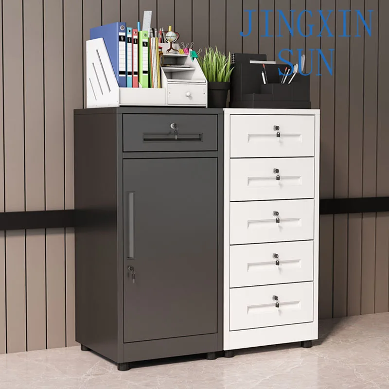 Office Short Cabinet Iron File Cabinet File Locker Drawer Under Table Storage Small
