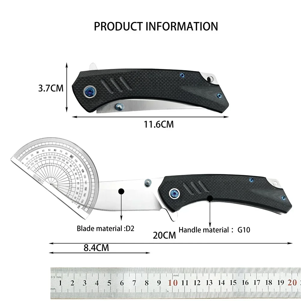 NEW CM102 Folding Pocket Knife D2 Blade G10 Handle High Quality Outdoor EDC Survival Camping Hunting Cutting Tools Men‘s Gift