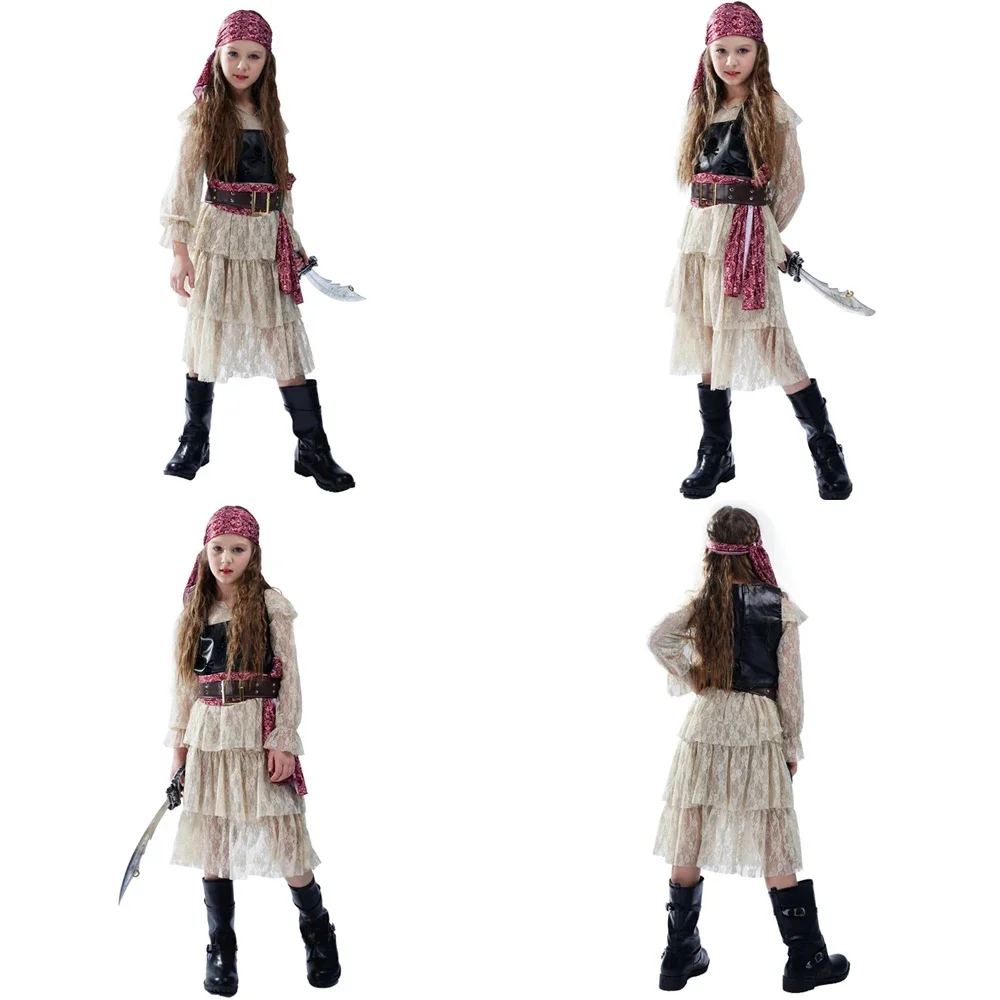 Set di costumi da pirata per ragazze, giochi di ruolo, spettacoli di Halloween, vestire la vela, avventure, caccia al tesoro, forniture per feste