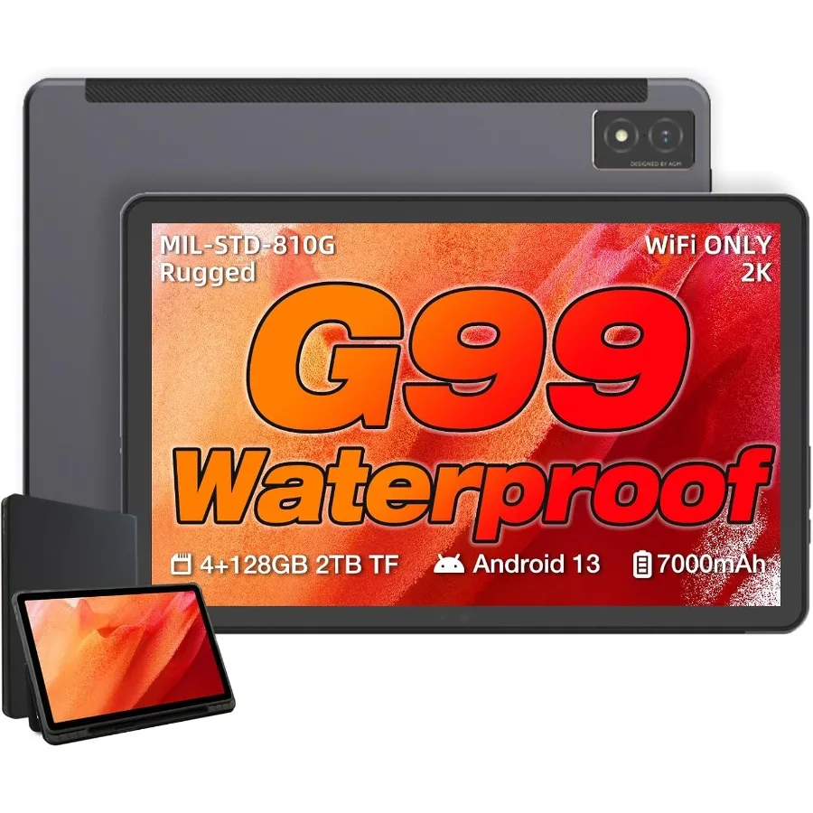 AGM PAD P1 Rugged Android Tablet with Case 10.36-inch 120Hz FHD 2K Display Waterproof and Drop-Proof and Dustproof MTK G99 Andr