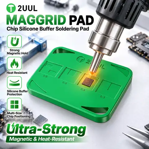2UUL BH15 MagGrid BGA Stencil Magnetic Pad Silicone Buffer Mat For Phone Motherboard CPU NAND Flash IC Repair