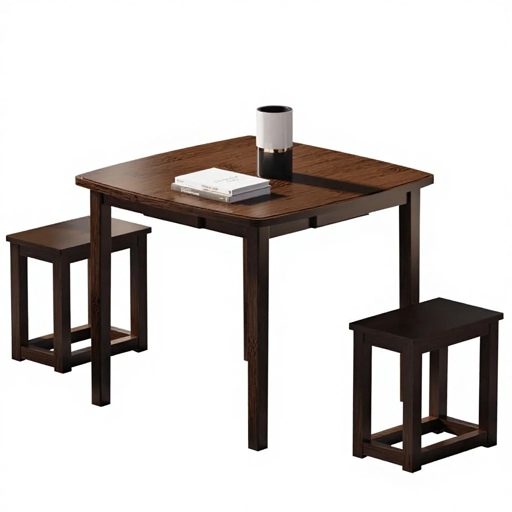 

#Modern Foldable Square Bamboo Wood Dining Table For Small Spaces Hotels Apartments Villas