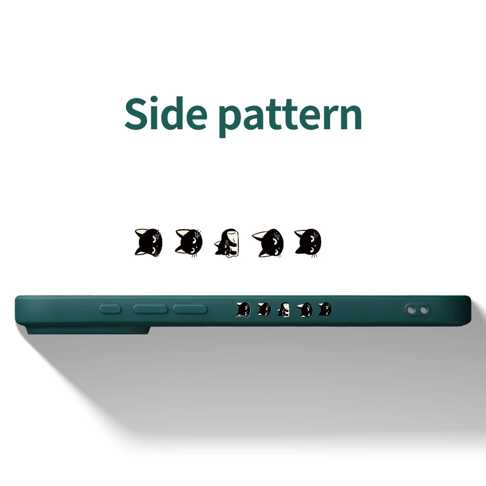 أسود القط السوشي نمط غطاء من البولي يوريثان كوكه آيفون 17 برو ماكس 17 الهواء 16 15 14 13 12 11 برو ماكس XS Max7 8 Plus 16e 16 Plus