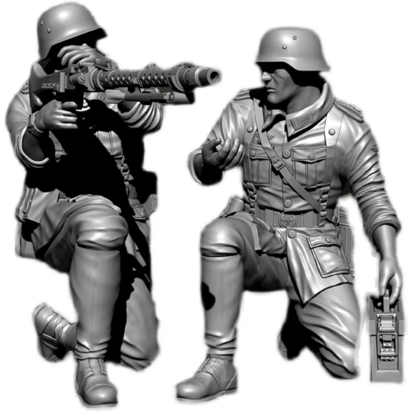 YUFAN MODEL 1/35 Resin Soldier model kits figure colorless and self-assembled (2 Soldier) YFWW-2176