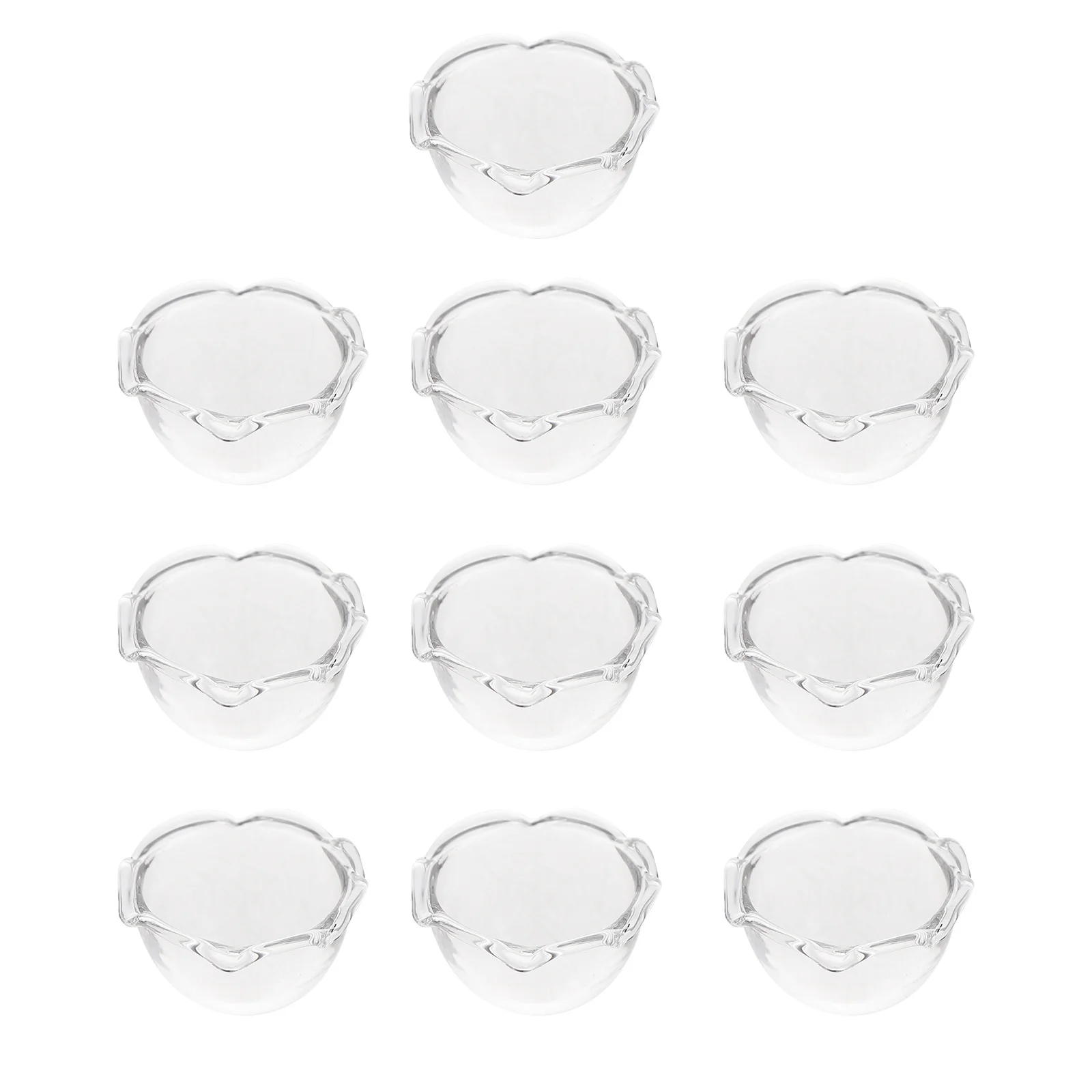10 Stück kleine Mini-Saucenschalen aus Glas, transparente Servierplatten für Küchendekoration und Spielen, Mini-Küchen-Saucenschüssel