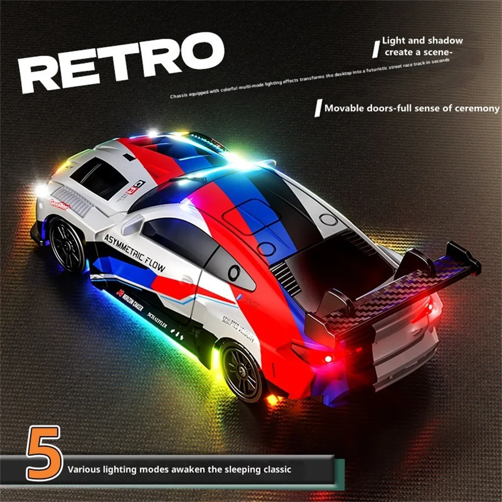 88RC RC43-A1 RTR 1/43 2.4G 4WD Drift RC voiture gyroscope alliage corps coque bureau entièrement proportionnel Mini course lumière LED modèle de véhicule