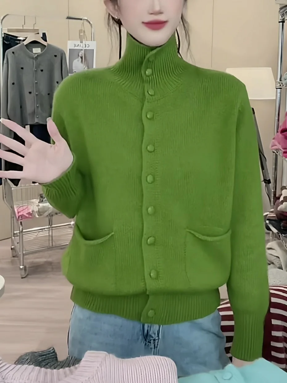 

La Chapelle een Knitted Sweater Women's Loose Outerwear Spring Autumn Winter Sli Comfortable Korean Sle Long Sve