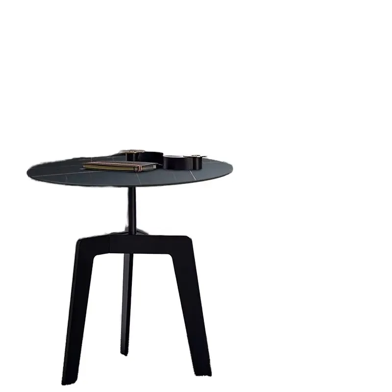

#@Modern Simple Round Marble Top Coffee Tea Table Small Trendy Beside Table Furniture for Living Room