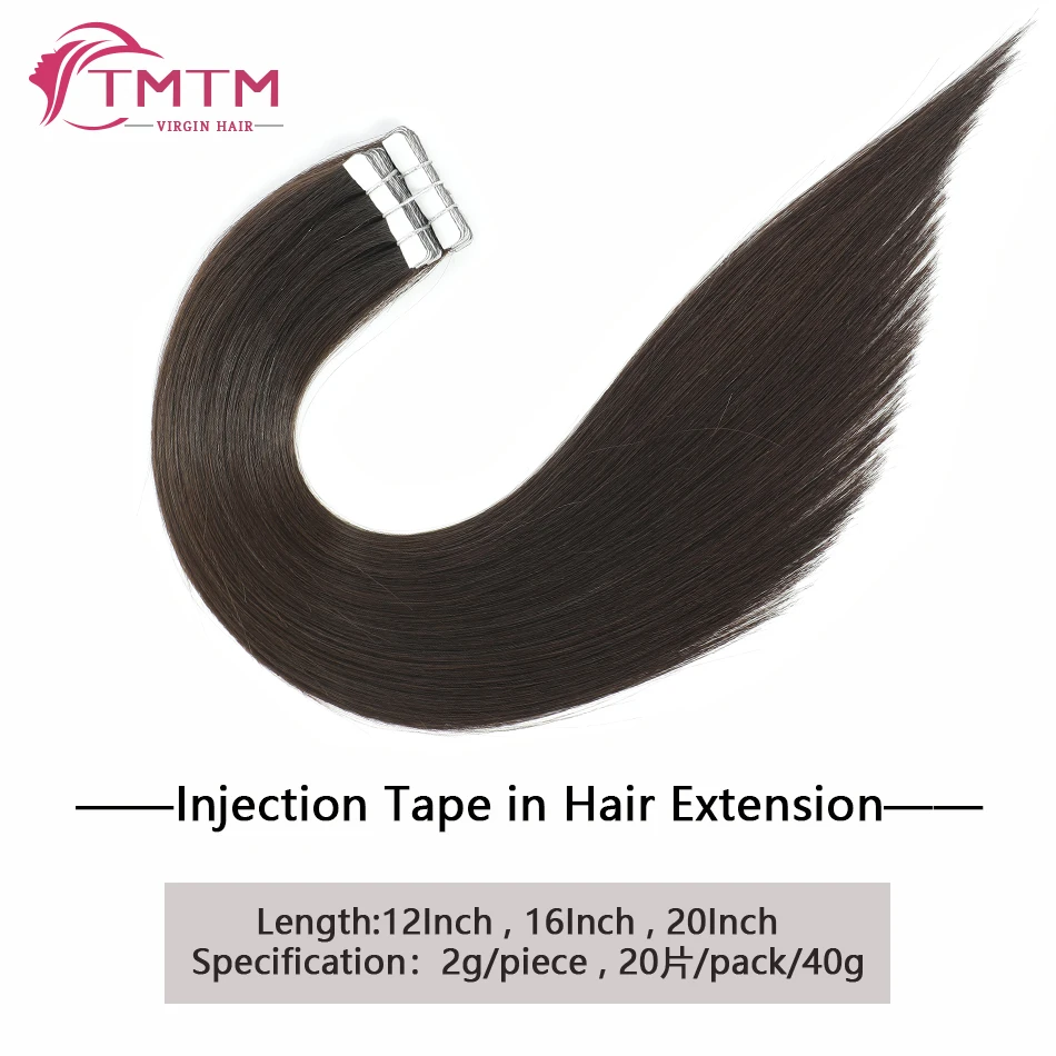 Straight Invisible Tape In Human Hair Extensions Real Remy Hair PU Skin Weft Natural Black Seamless Injection Natural Tape Hair