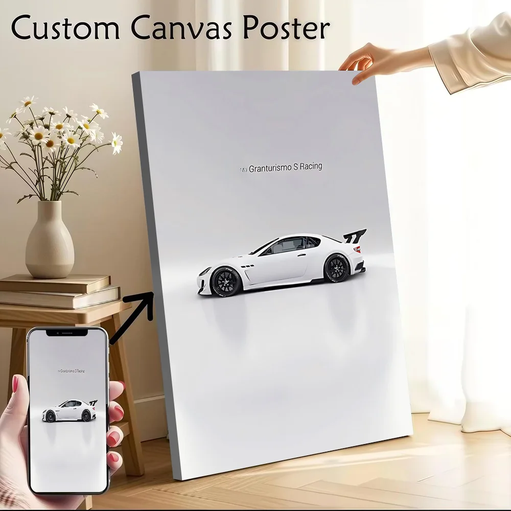 Sports Car GranTurismo S Racing Printed Canvas Poster Custom Pictures Wall Art Canvas Painting for Home and Decoration Wand Deko