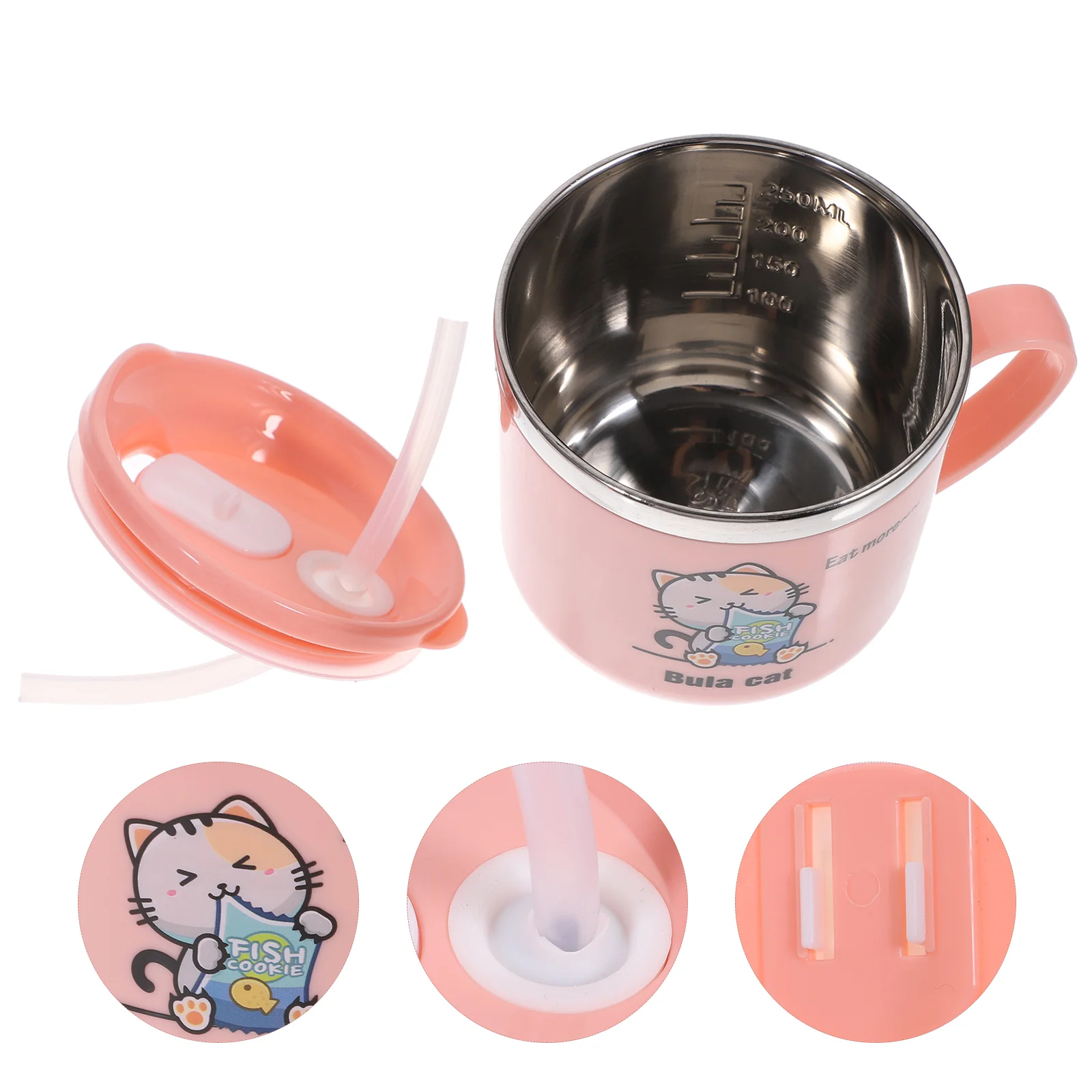 

Stainless Steel Water Leak Proof Safe Easy Use Baby Straw Cup Straw Cup Kids Toddler Training Pot Baby Bottle