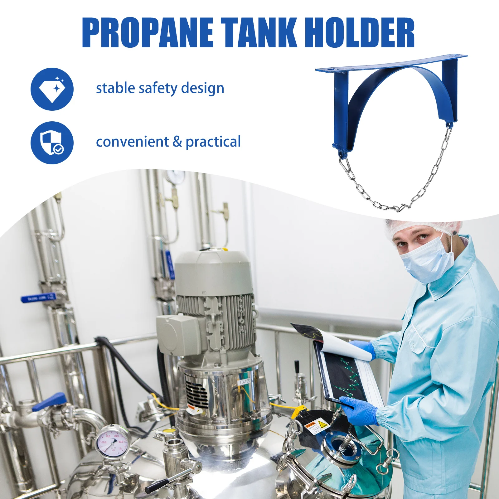 

Gas Cylinder Bracket Heavy Duty Iron Construction Secure Wall Mounted Propane Tank Holder for Factory Use