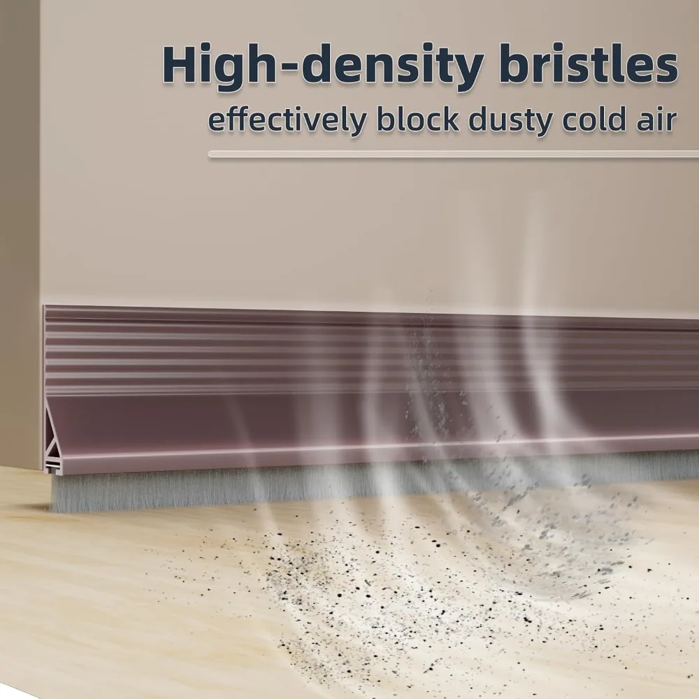 Self Adhesive Door Bottom Seal Strip Brush Strip Design Windproof Dustproof Soundproof Insect Proof Seal Strip Home Door Seal