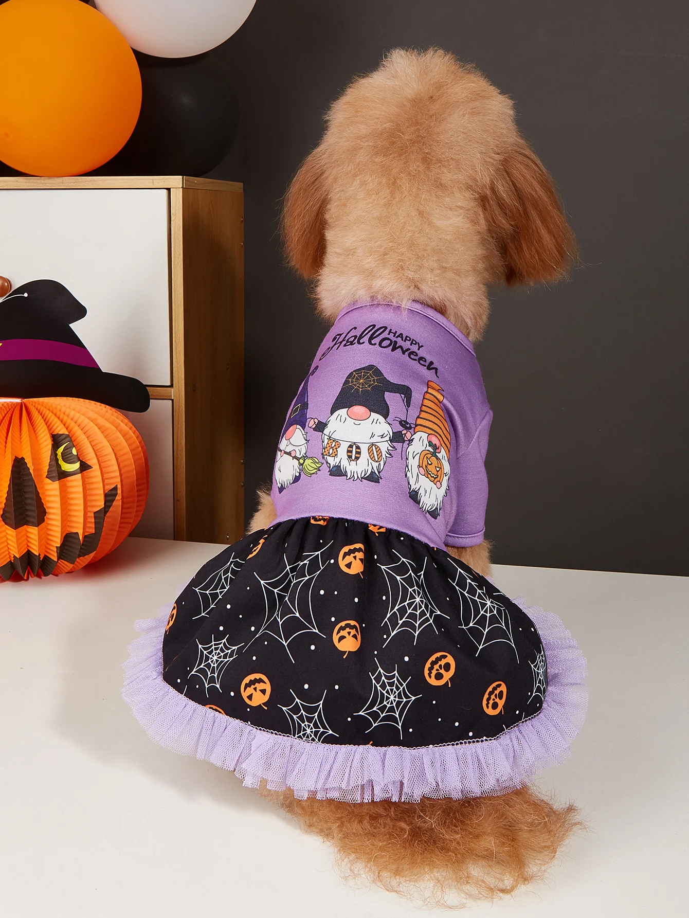 Halloween Dog Dress Gnomes Dog  Tutu Dresses for Small Dogs Cat Cosplay Costumes