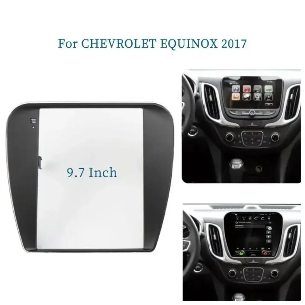 For CHEVROLET EQUINOX 2017 9.7 Inch 2 Din Car Radio Fascias Tesla Style Multimedia Frame Video Player Navigation DVD Panel Trim