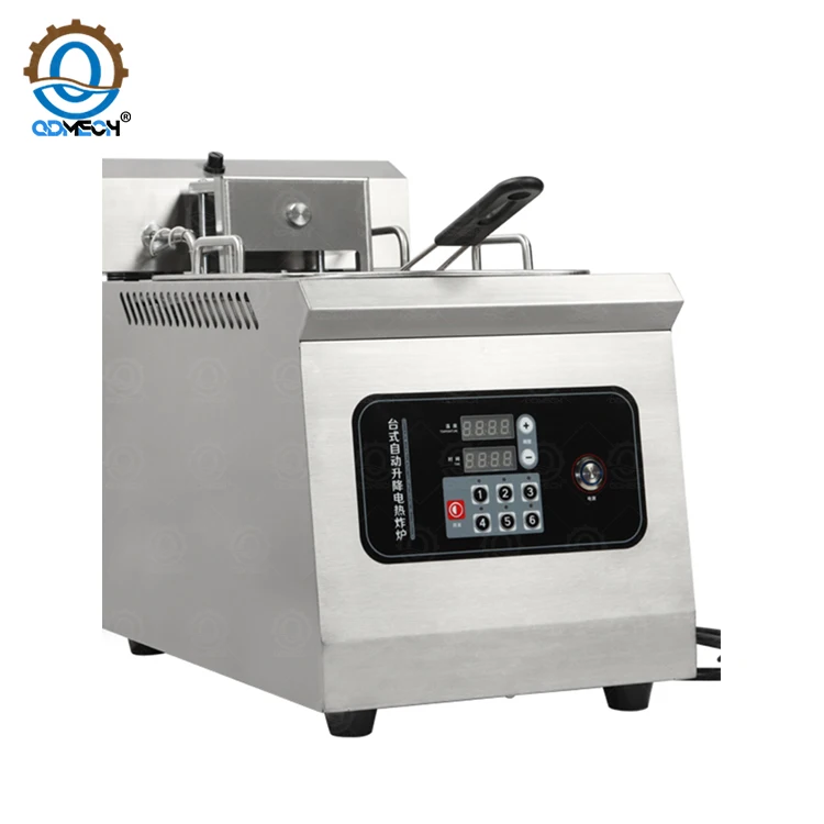 MI QDMECH Commercial French Fries Equipment Automatic Top Counter Deep Fryer With Cheap Price