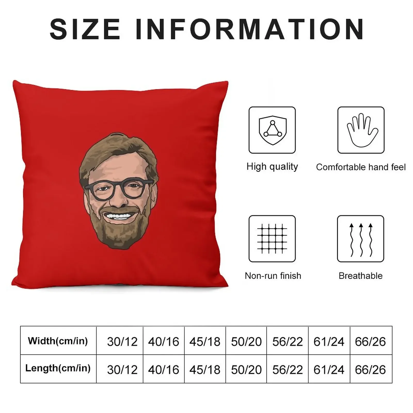 Klopp Face Throw Pillow Decorative Cushions Pillow Cases New year Sofa Cushions Covers pillow