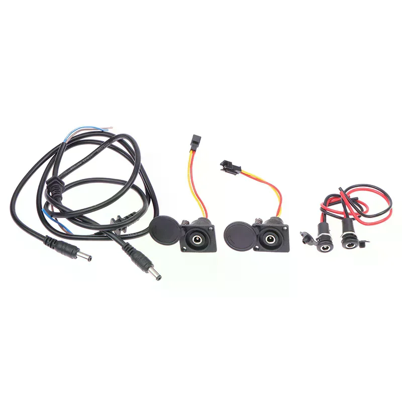 Bicycle Charging Head Lithium Battery Output Line Round Male And Female Base Dc2.1 / 2.5 Charger Plug Socket Electric