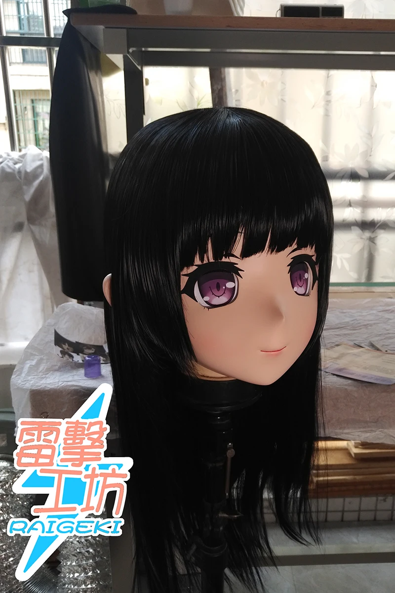 (LJ-168) Customize Character Female/Girl Resin Kig Full Head With Lock Anime Cosplay Japanese Anime Kigurumi Mask