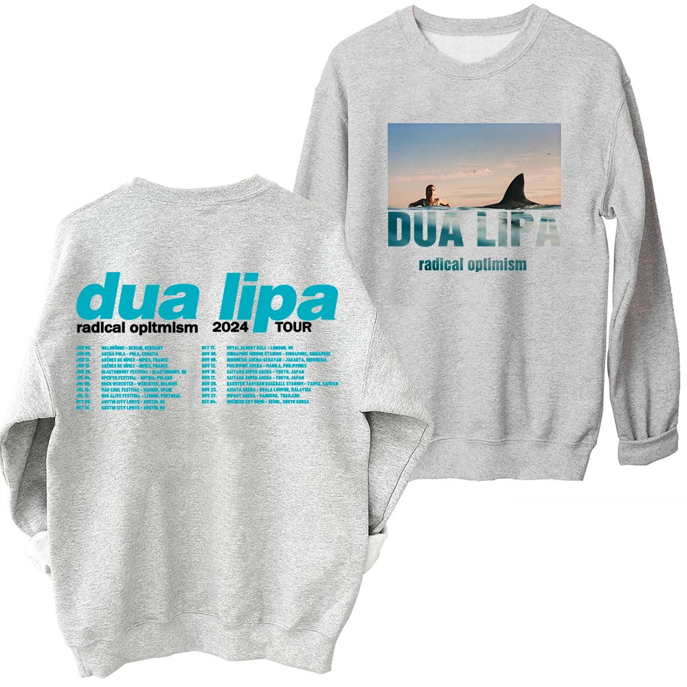 Dua 2024 Lipa Radical Optimism Tour Sweatshirt Harajuku Round Neck Long Sleeve Oversized Hoodie Fans Gift