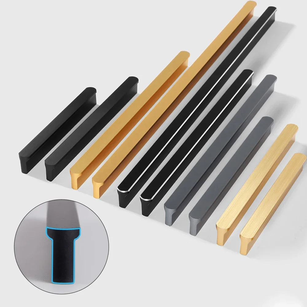 Cabinet Handles Aluminum Alloy Cabinet Closet Pulls Kitchen Handles Drawer knobs for Stylish Furniture Hardware Accessories