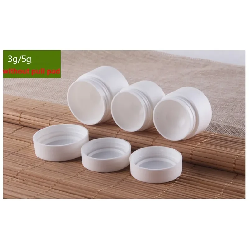 10pcs Cosmetic Container Sample Jar Plastic Matte White Empty Pot Packaging Cream Tin Packing Bottle 3g 5g 10g 15g 30g 50g 80g